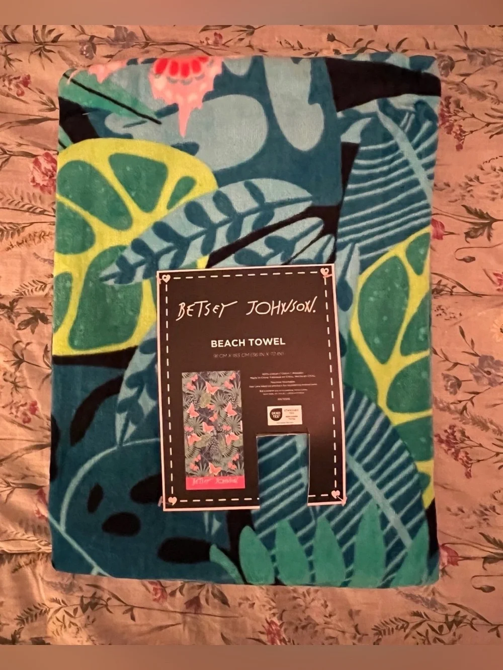 Betsey Johnson Colorful Tropical Butterfly Beach Towel